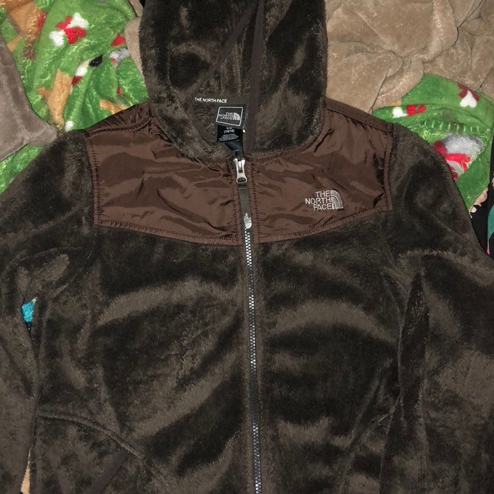 Fleece Chocolate Brown North Face Jacket With Hood